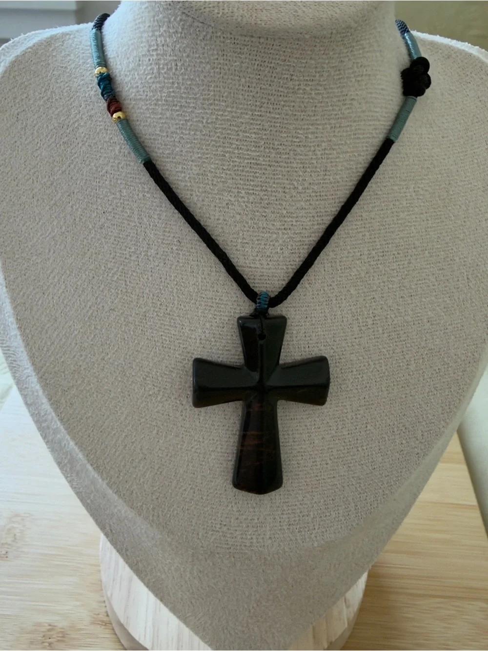 Mahogany Obsidian Cross Pendant